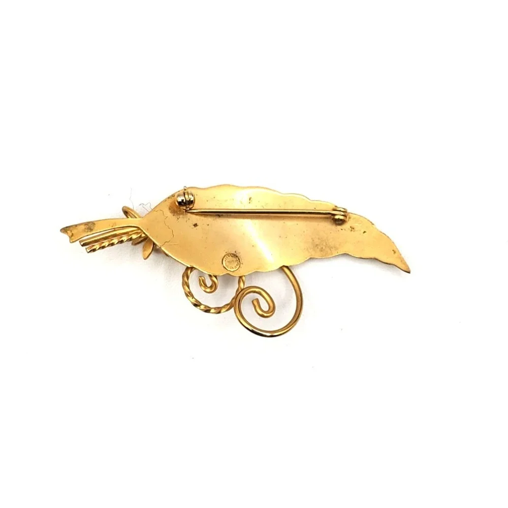 Vtg Gold Filled 1/20 12k Leaf w Pearl Brooch Ekelund